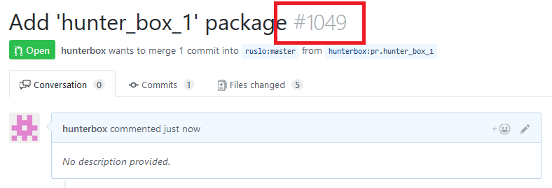 Pull request number